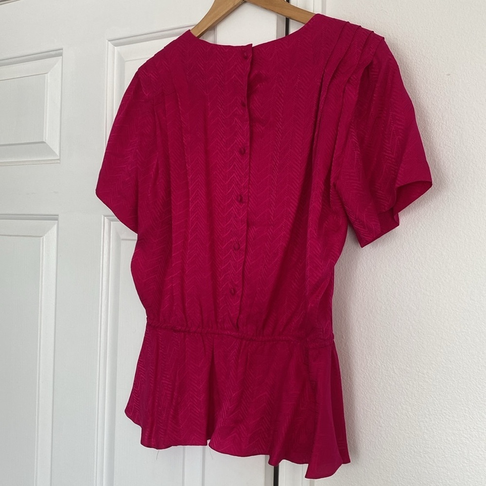 Apostrophe Fuchsia Short-Sleeve Peplum Top - Picture 8 of 11